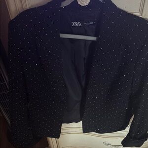 Zara Black Blazer with Silver Accents